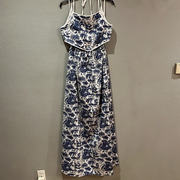 STAUD MYLA DRESS IN BLUE TOILE NWT - Picture 5 of 17